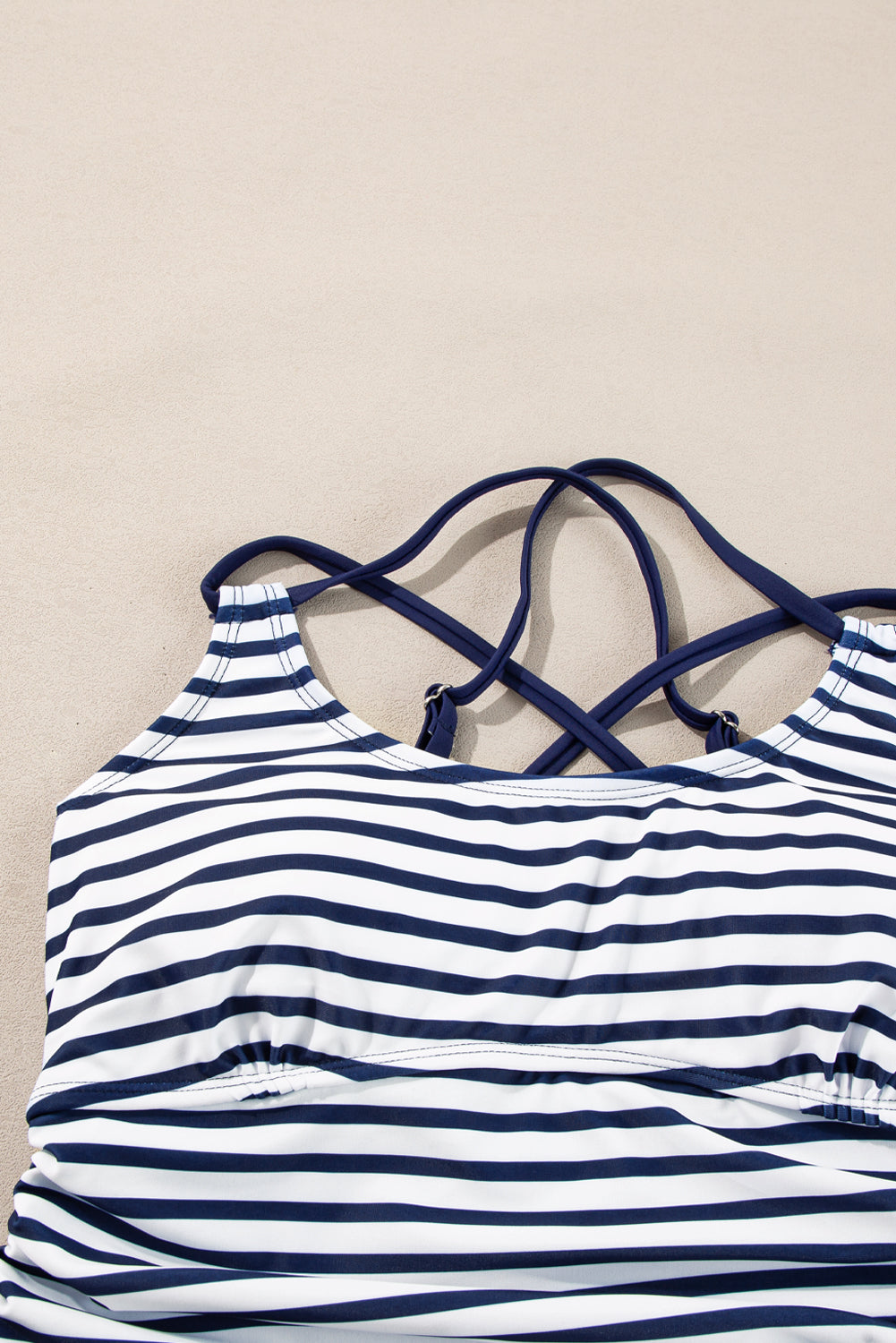 Mineral Red Drawstring Tummy Control Mix-and-match 2pcs Tankini Swimsuit