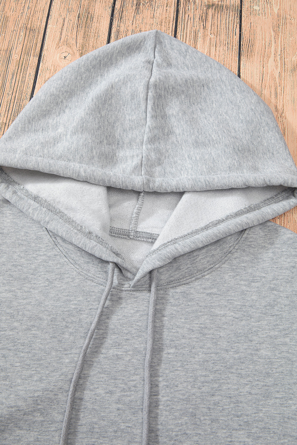 Bonbon Fleece Lined Kangaroo Pocket Drawstring Chunky Hoodie