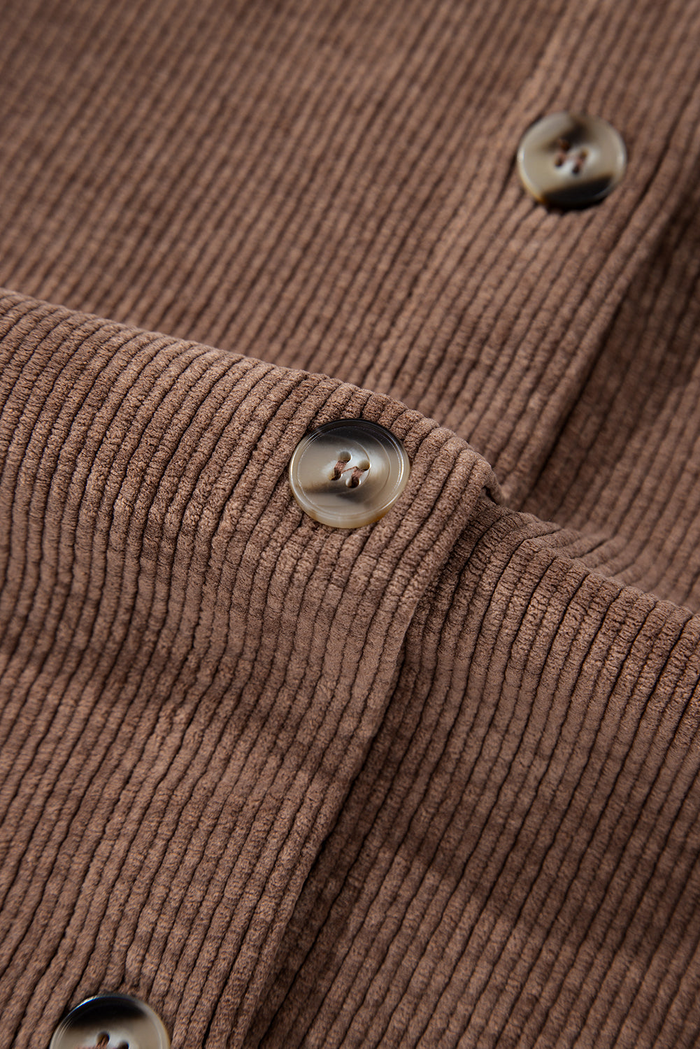 Black Corduroy Flap Pocket Button Up Shacket