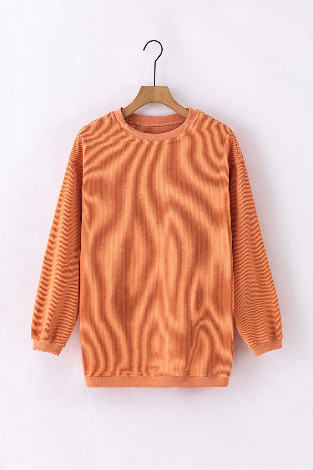 Chestnut Ribbed Corduroy Oversized Sweatshirt