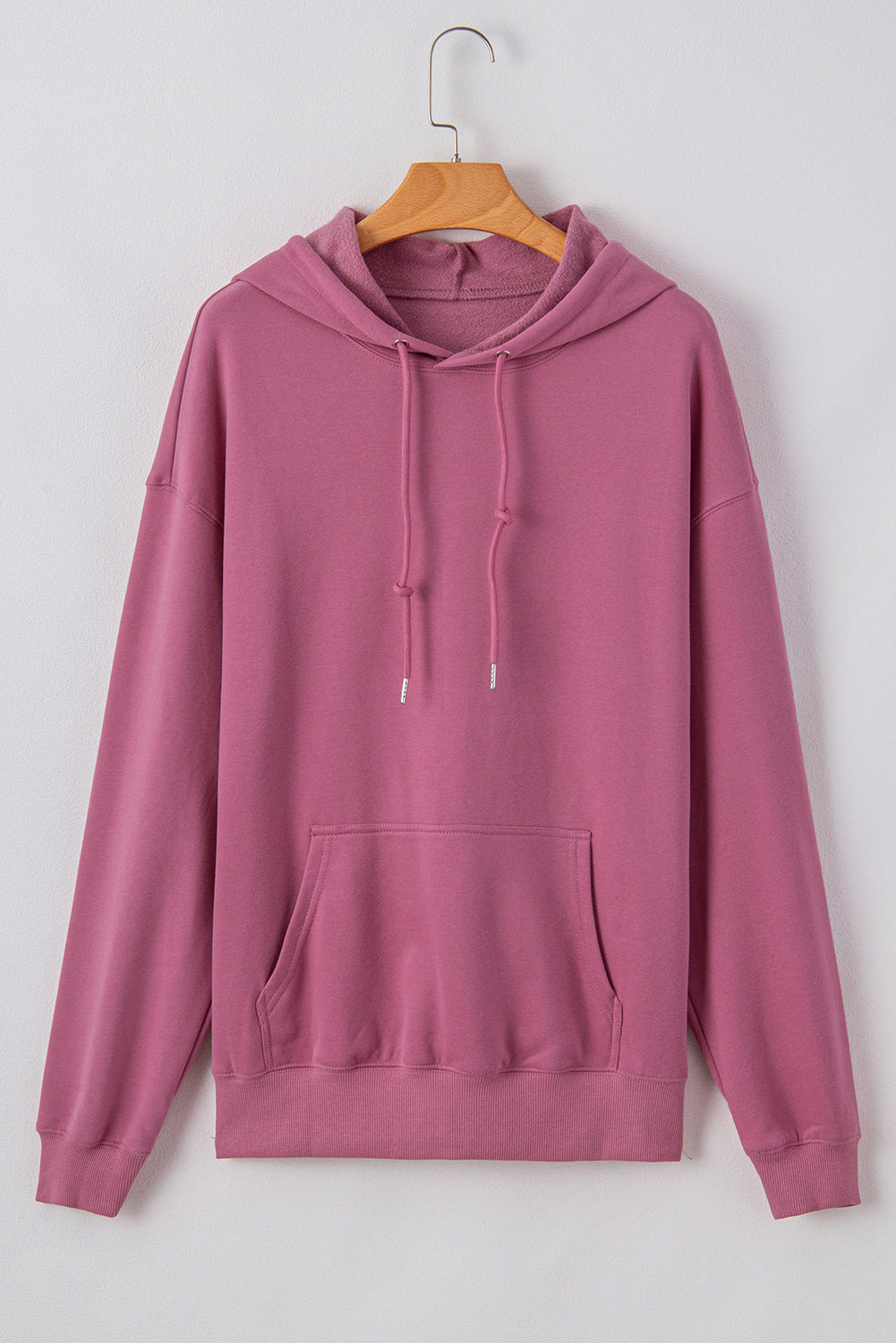 Bonbon Fleece Lined Kangaroo Pocket Drawstring Chunky Hoodie