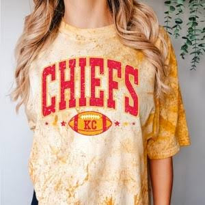 Chiefs Comfort Colors Colorblast Citrine or Smoke Grey Tshirt