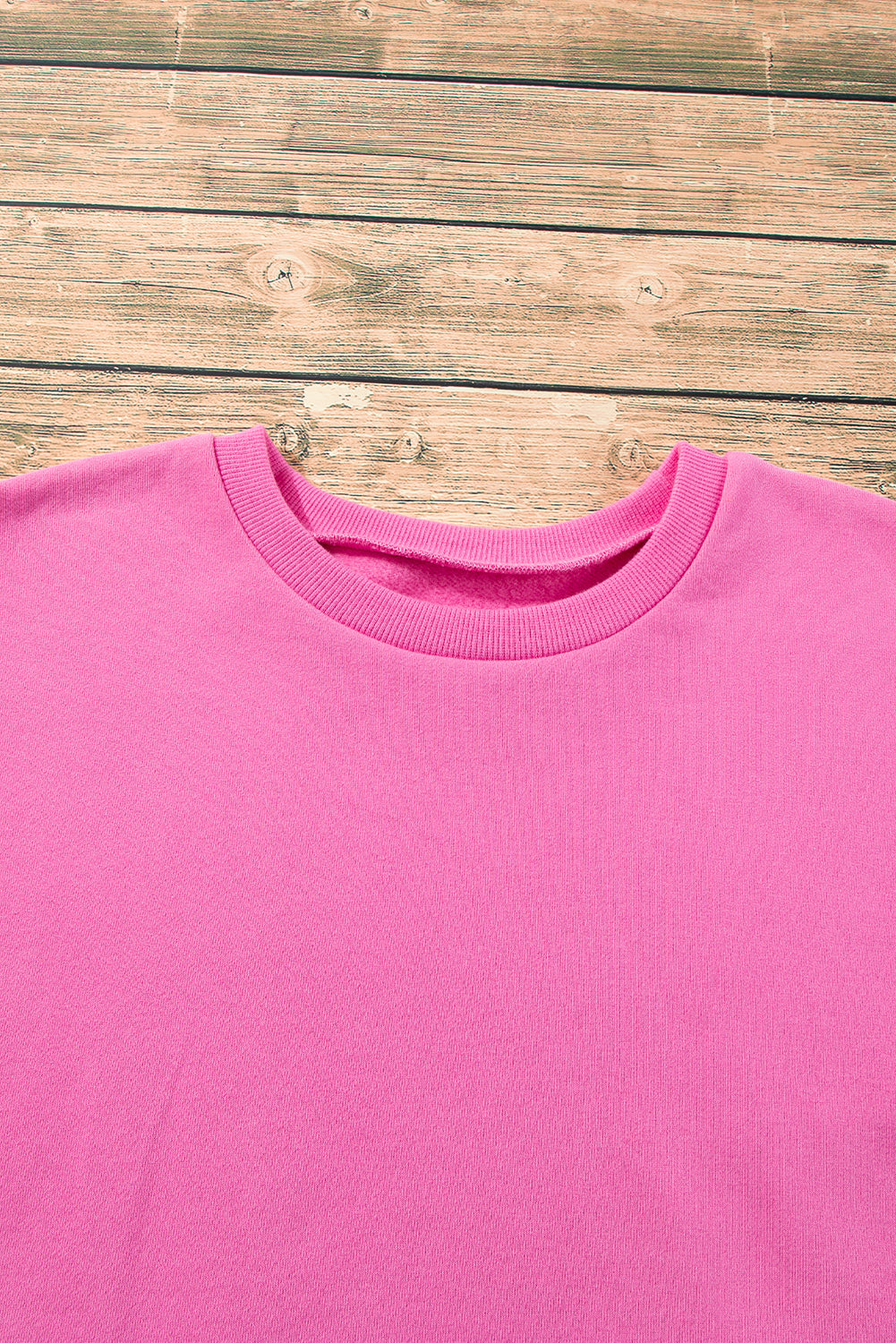 Valerian Solid Fleece Lined Drop Shoulder High Low Sweatshirt