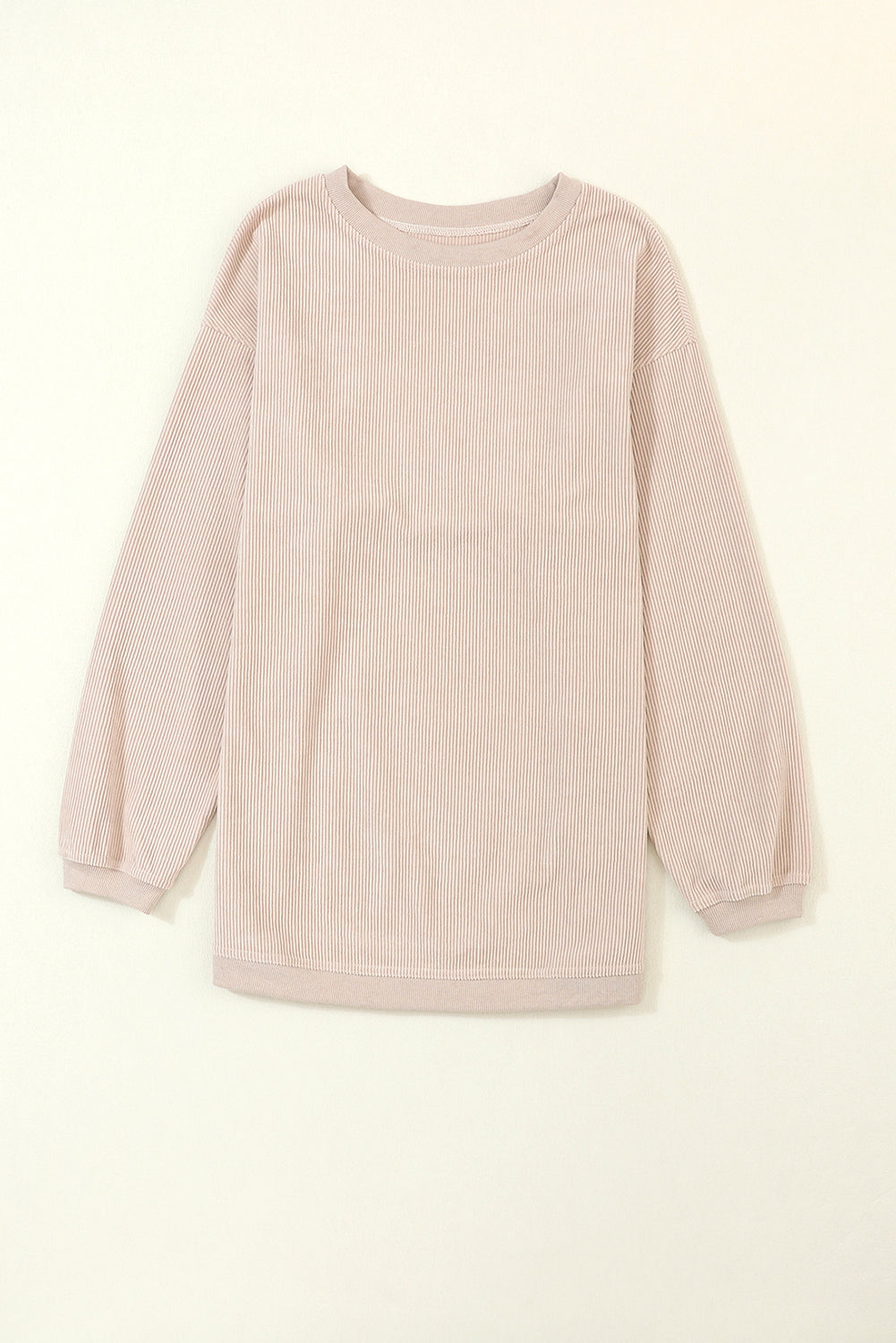 Chestnut Ribbed Corduroy Oversized Sweatshirt