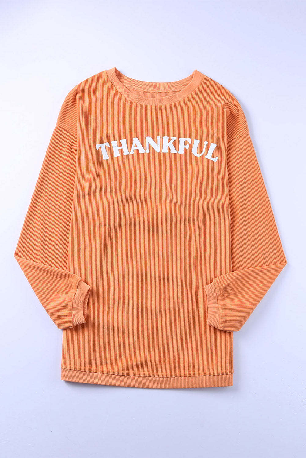 Chestnut Ribbed Corduroy Oversized Sweatshirt