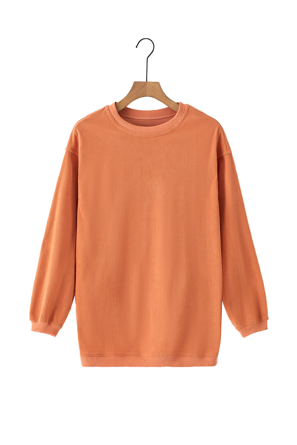 Chestnut Ribbed Corduroy Oversized Sweatshirt