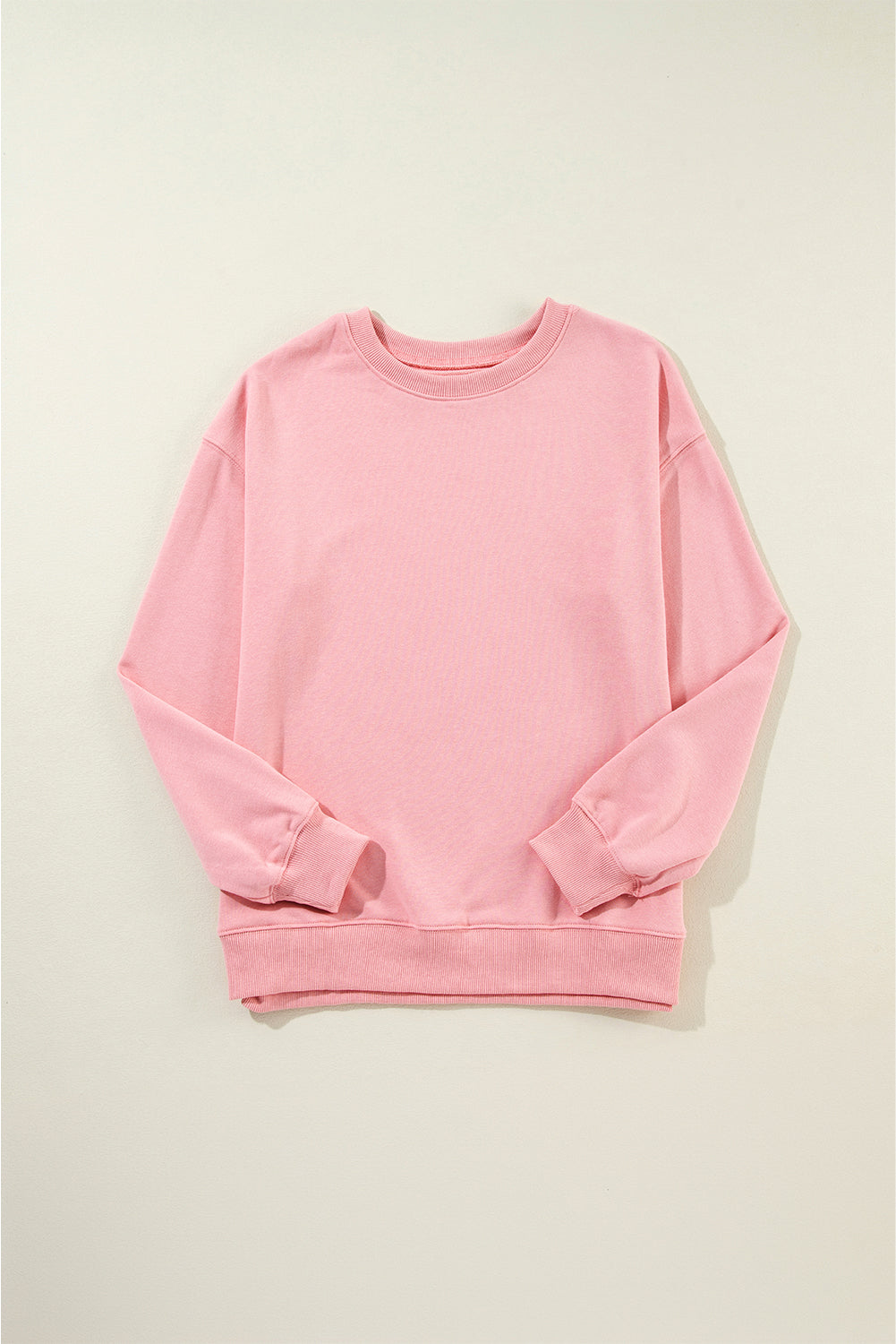 Dark Green Solid Classic Crewneck Pullover Sweatshirt