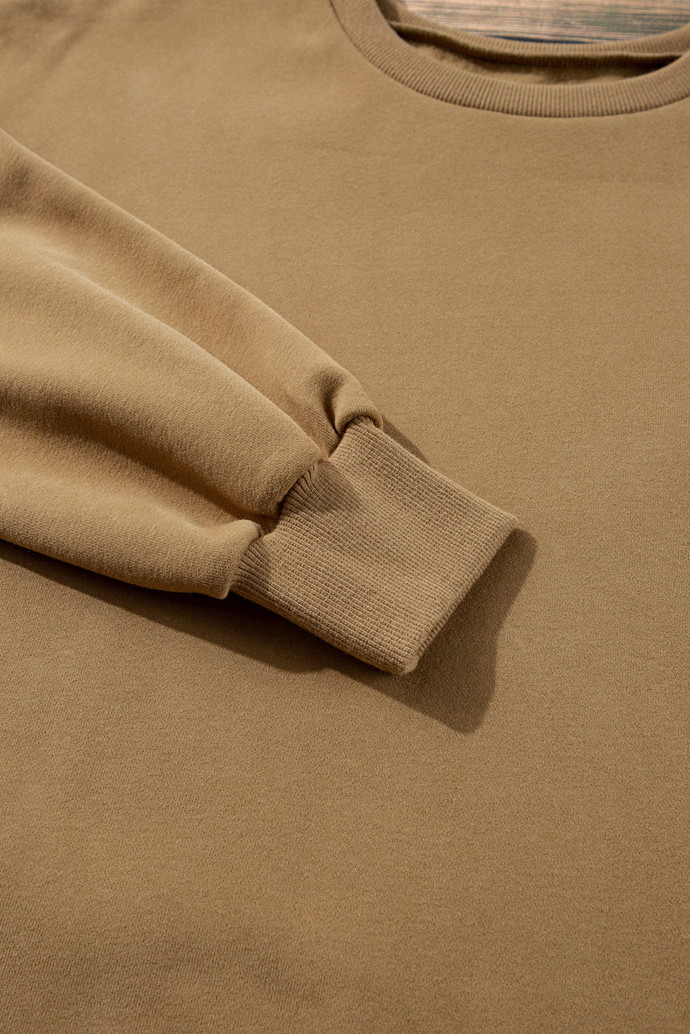 Valerian Solid Fleece Lined Drop Shoulder High Low Sweatshirt