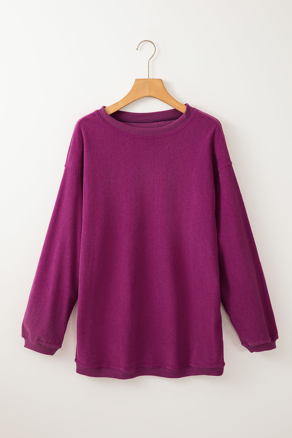 Chestnut Ribbed Corduroy Oversized Sweatshirt