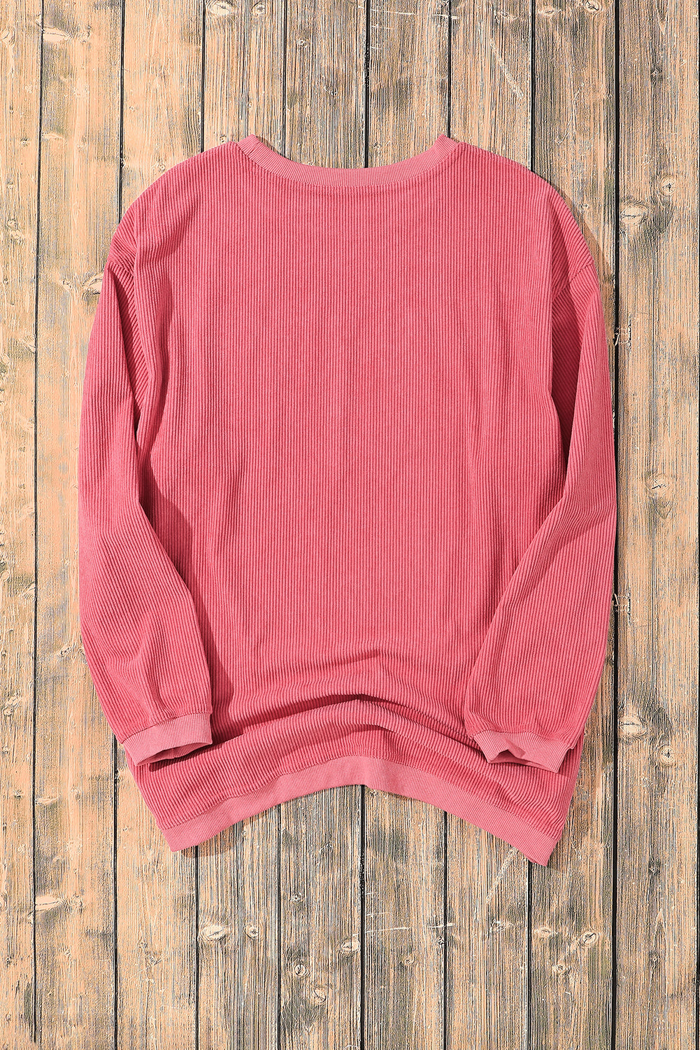 Chestnut Ribbed Corduroy Oversized Sweatshirt