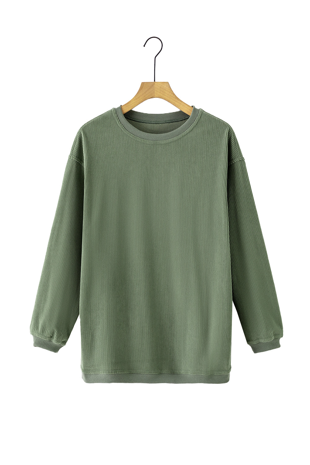 Chestnut Ribbed Corduroy Oversized Sweatshirt