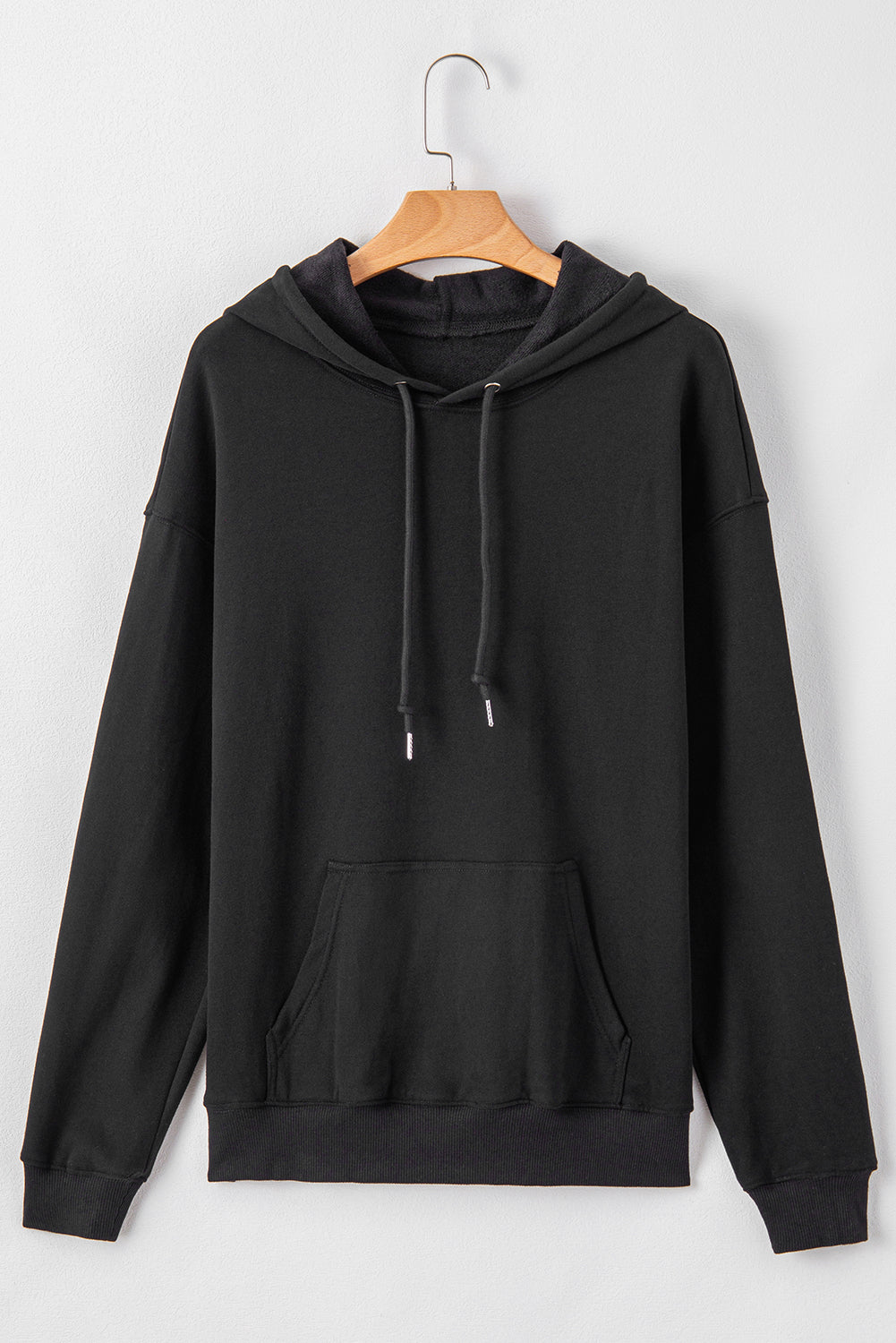 Bonbon Fleece Lined Kangaroo Pocket Drawstring Chunky Hoodie