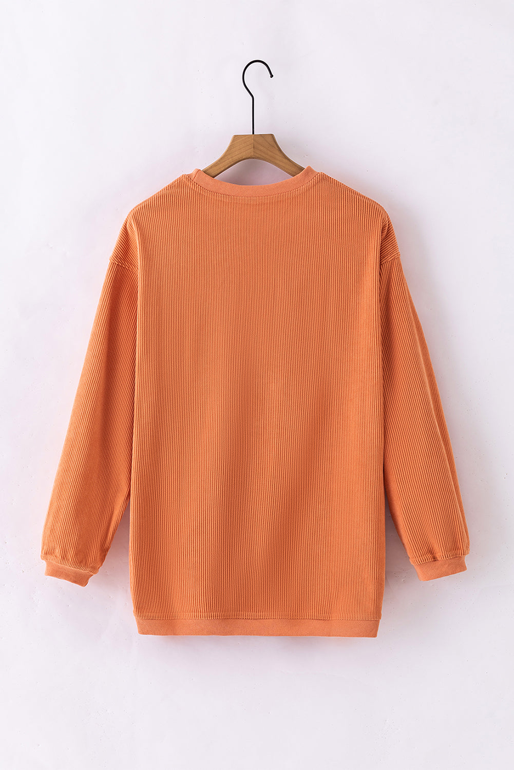 Chestnut Ribbed Corduroy Oversized Sweatshirt