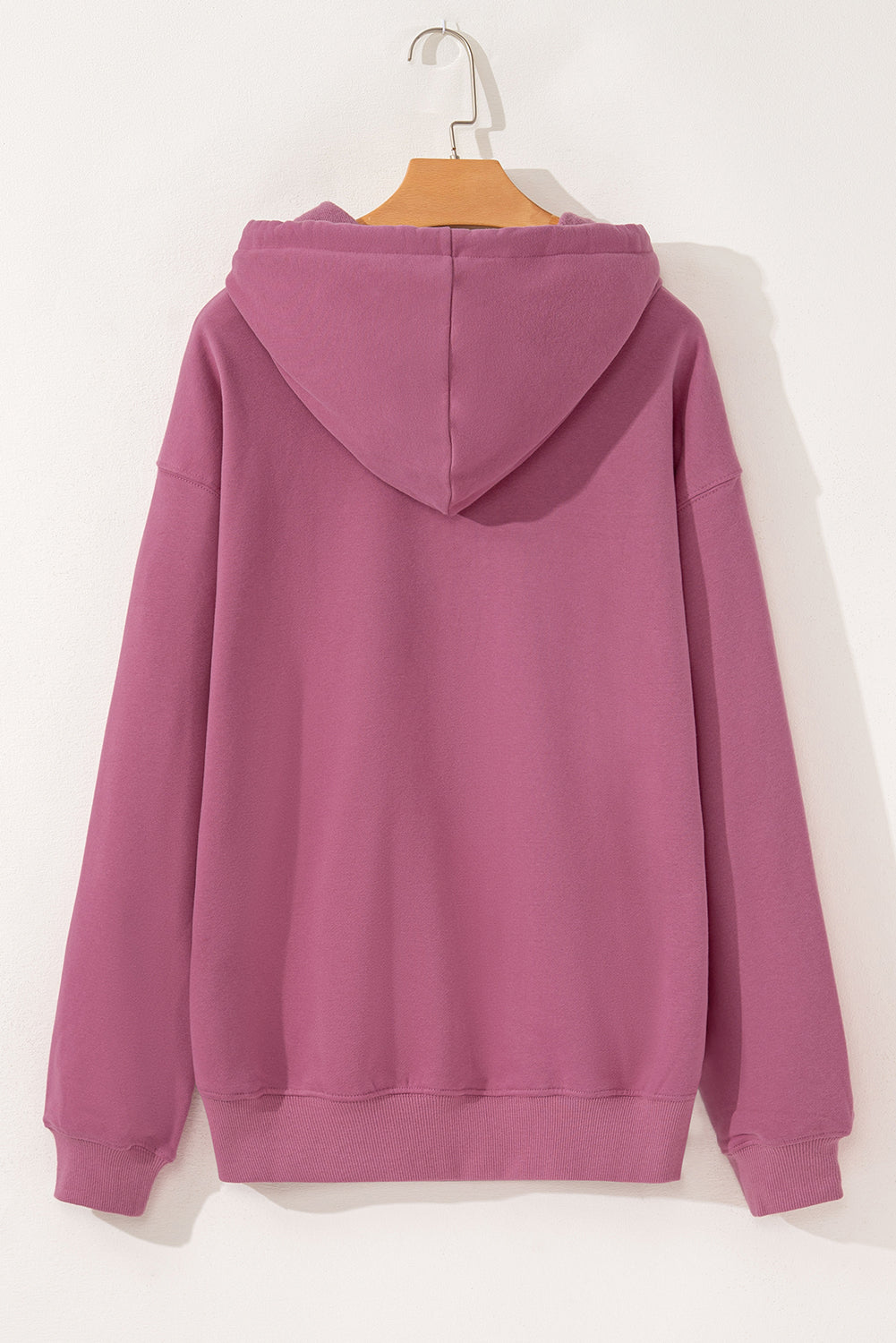 Bonbon Fleece Lined Kangaroo Pocket Drawstring Chunky Hoodie