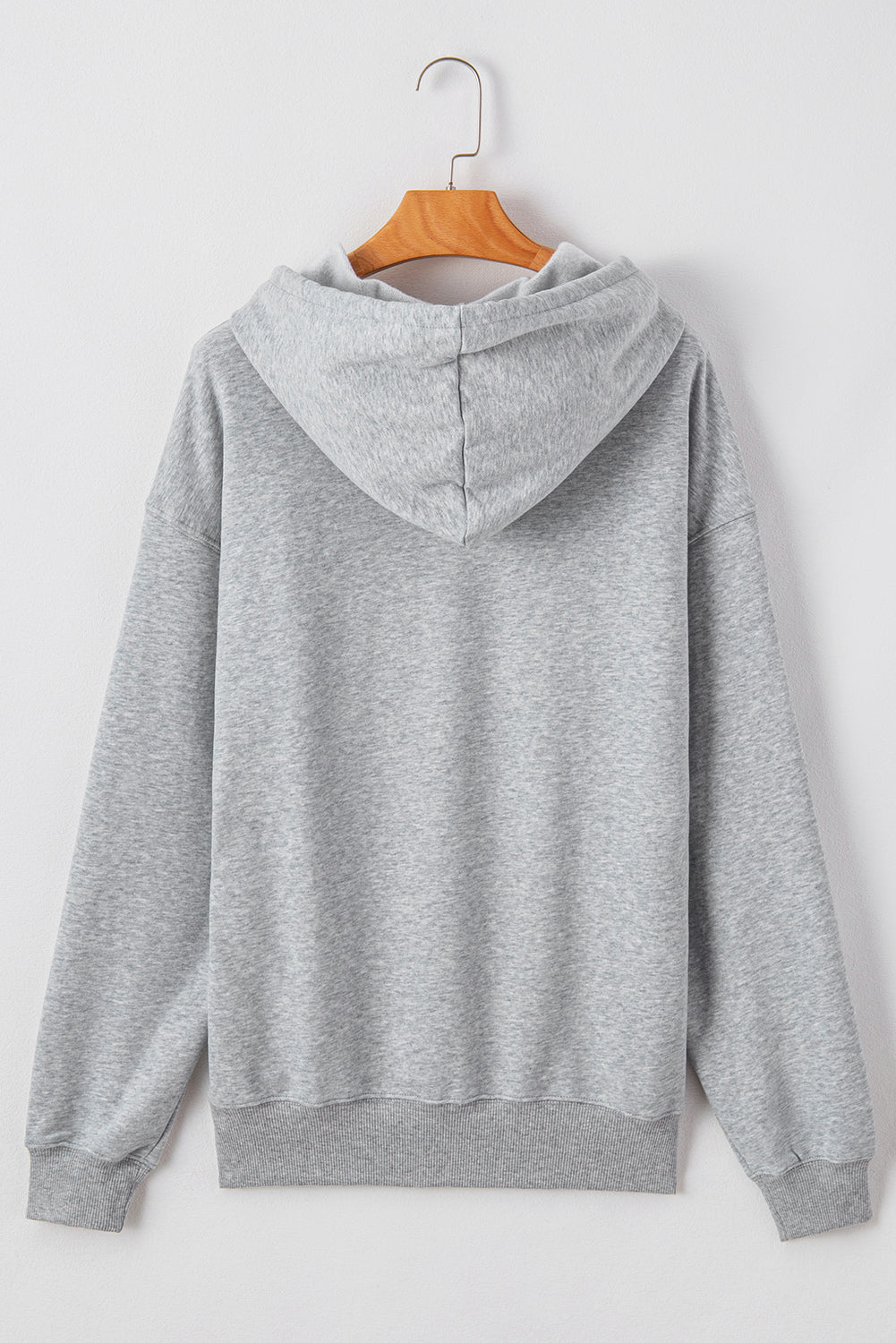 Bonbon Fleece Lined Kangaroo Pocket Drawstring Chunky Hoodie