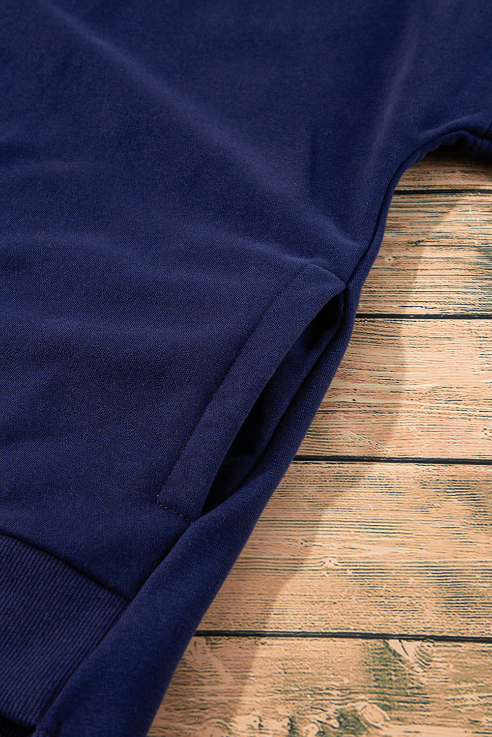 Valerian Solid Fleece Lined Drop Shoulder High Low Sweatshirt