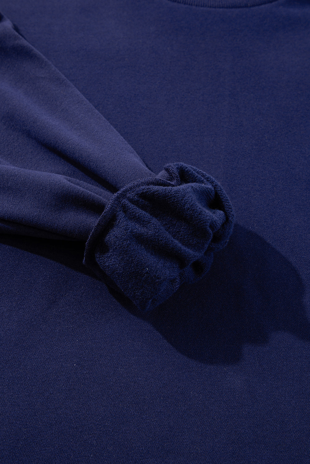 Valerian Solid Fleece Lined Drop Shoulder High Low Sweatshirt