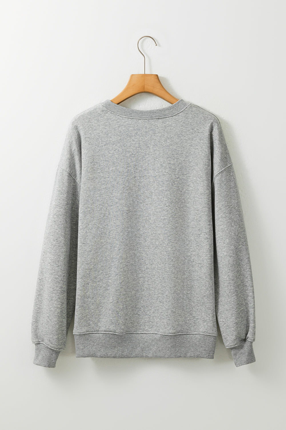 Dark Green Solid Classic Crewneck Pullover Sweatshirt