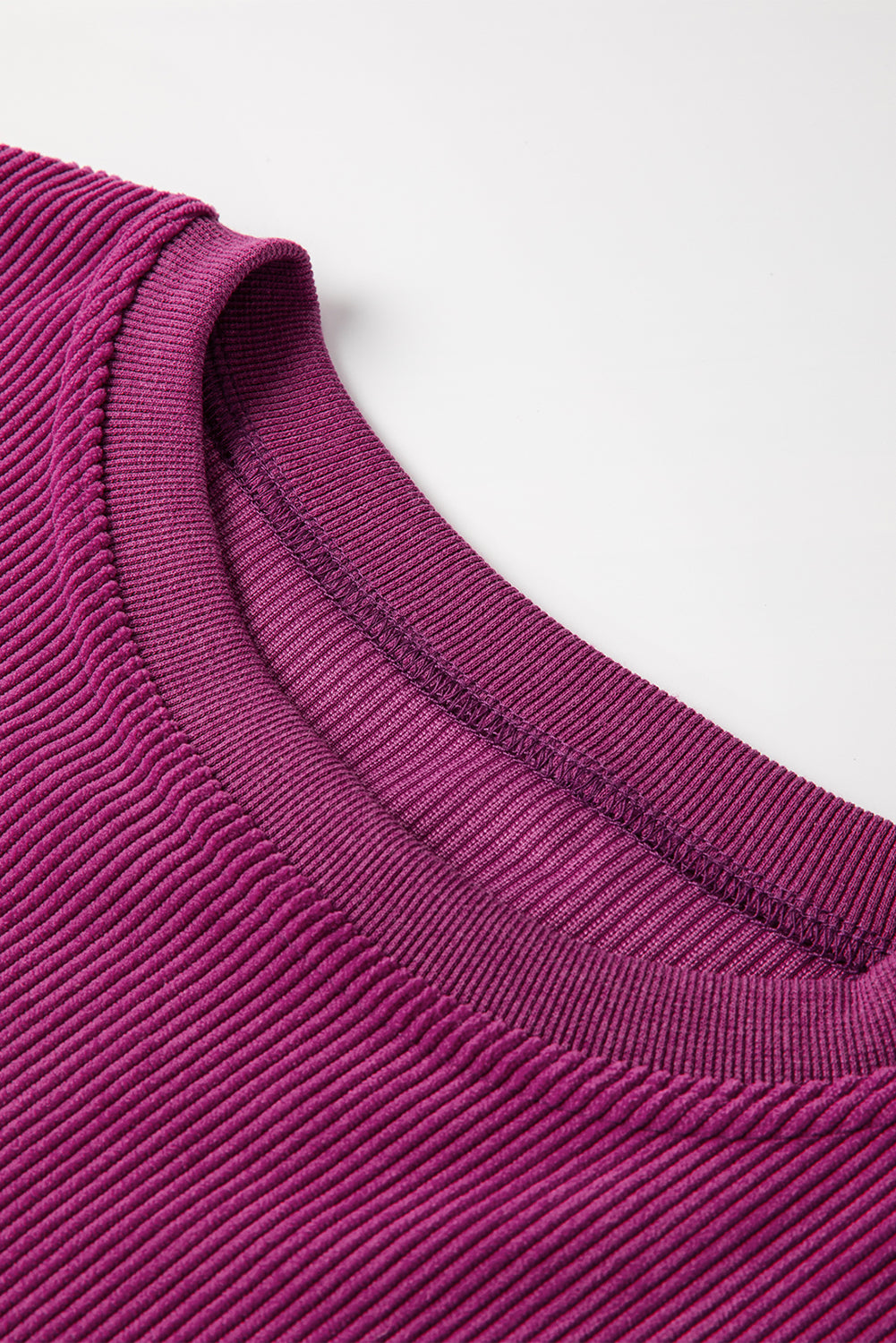 Chestnut Ribbed Corduroy Oversized Sweatshirt