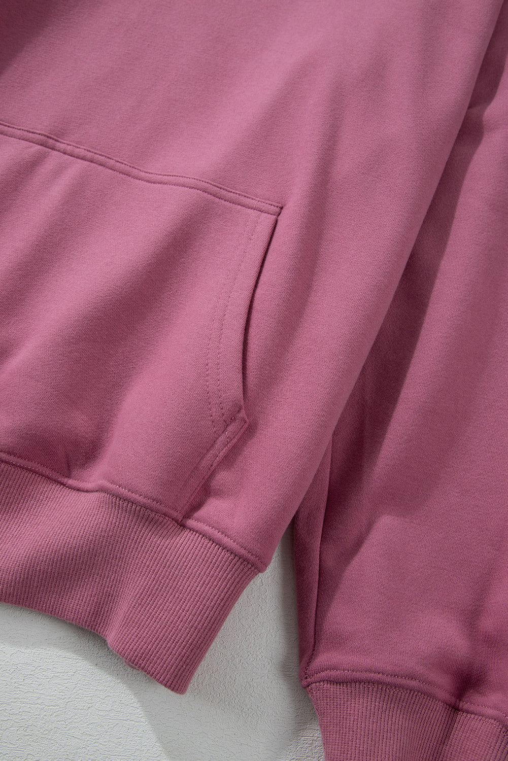 Bonbon Fleece Lined Kangaroo Pocket Drawstring Chunky Hoodie