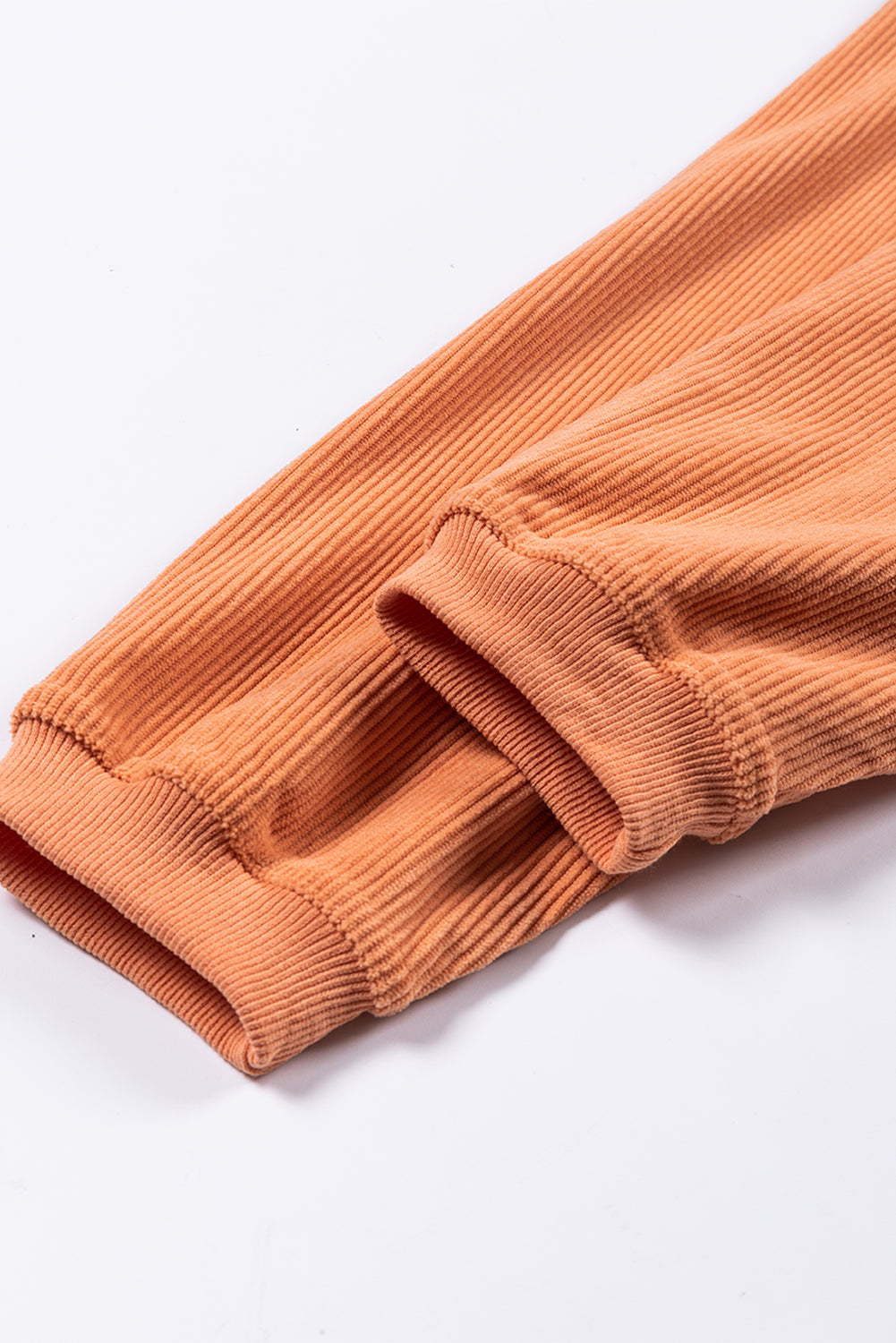 Chestnut Ribbed Corduroy Oversized Sweatshirt