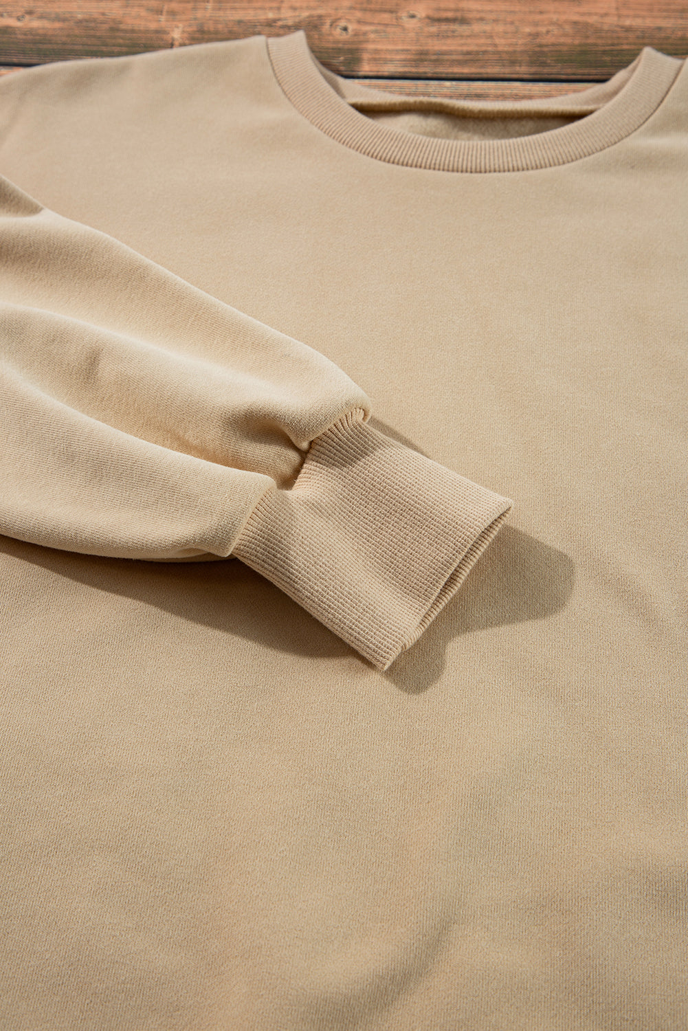 Valerian Solid Fleece Lined Drop Shoulder High Low Sweatshirt