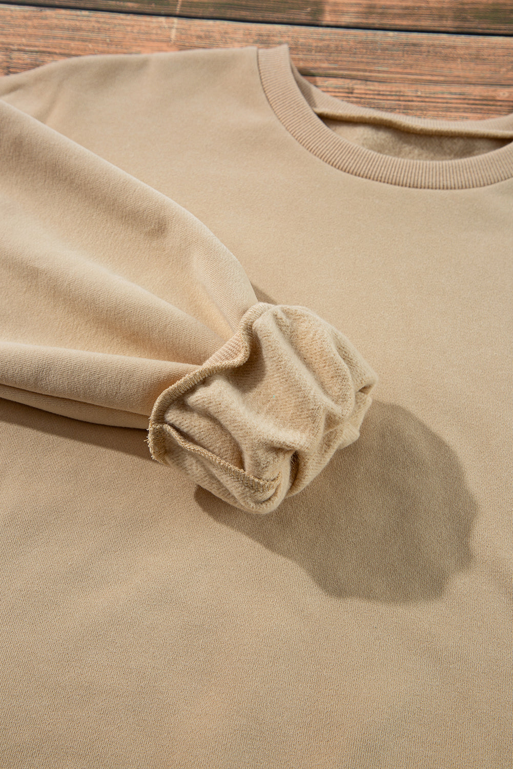 Valerian Solid Fleece Lined Drop Shoulder High Low Sweatshirt