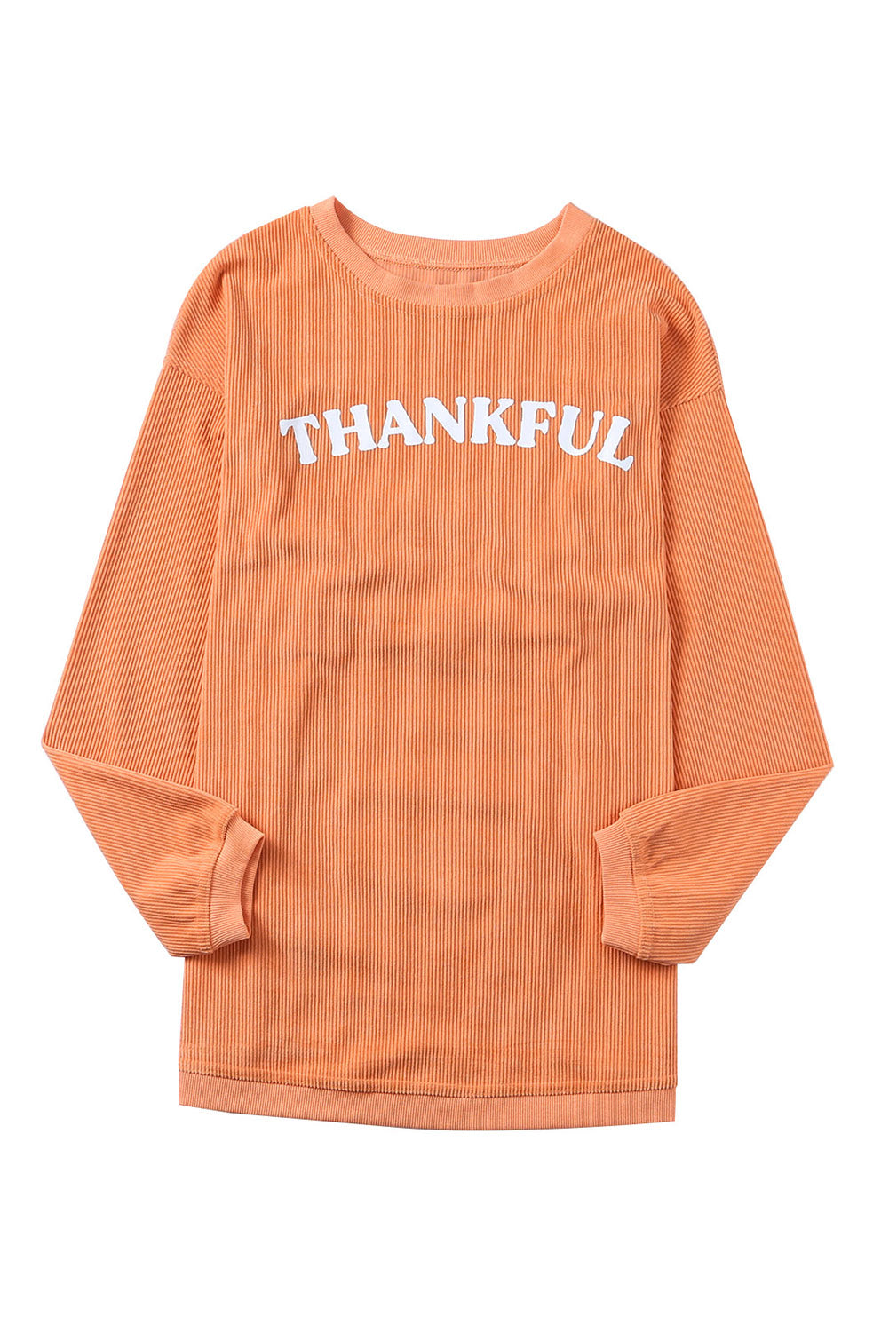 Chestnut Ribbed Corduroy Oversized Sweatshirt