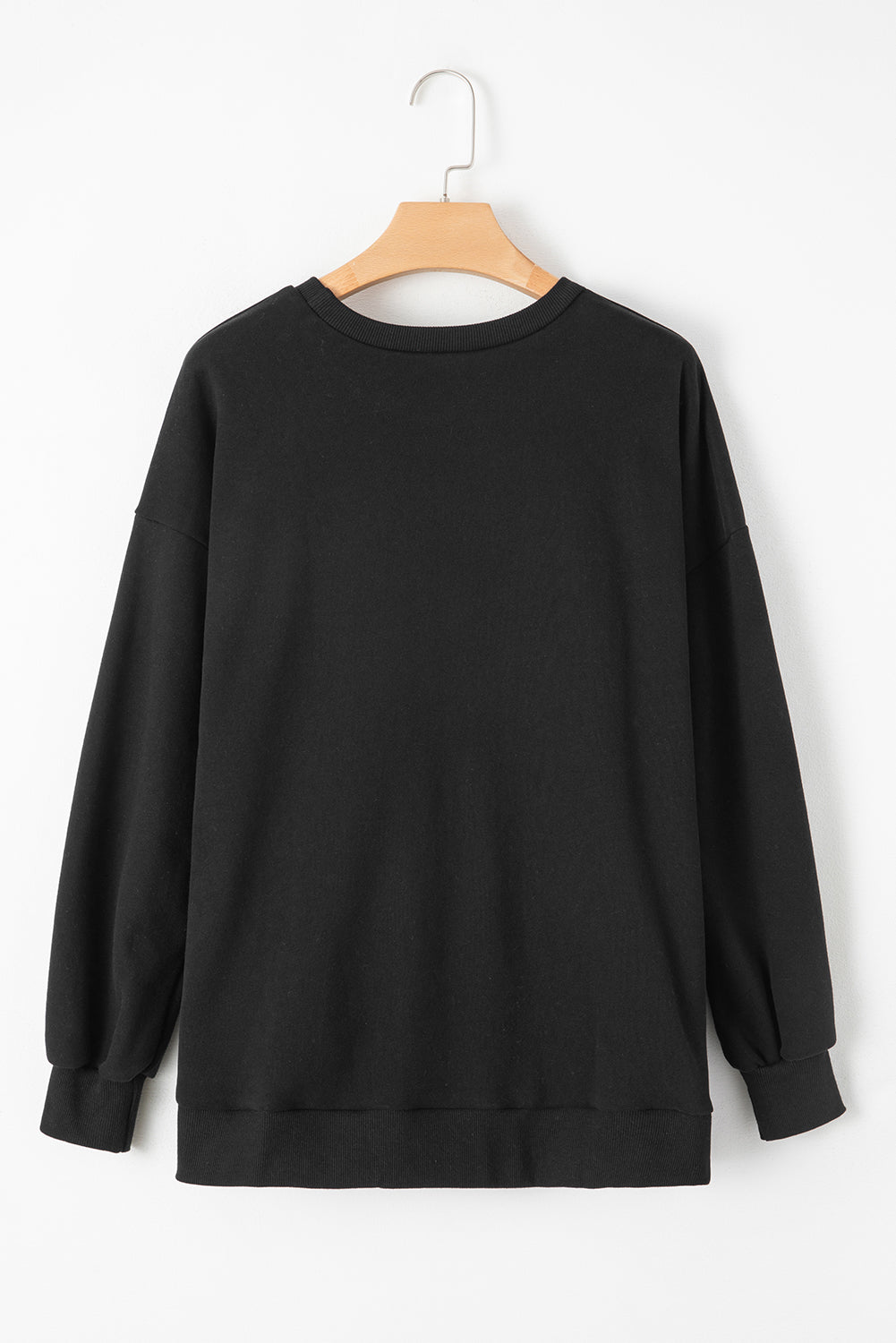 Valerian Solid Fleece Lined Drop Shoulder High Low Sweatshirt