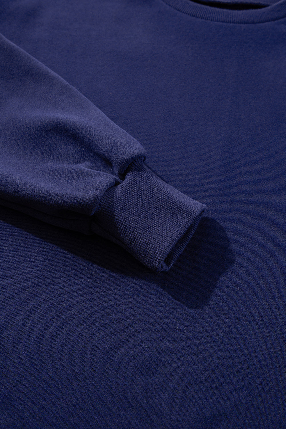 Valerian Solid Fleece Lined Drop Shoulder High Low Sweatshirt