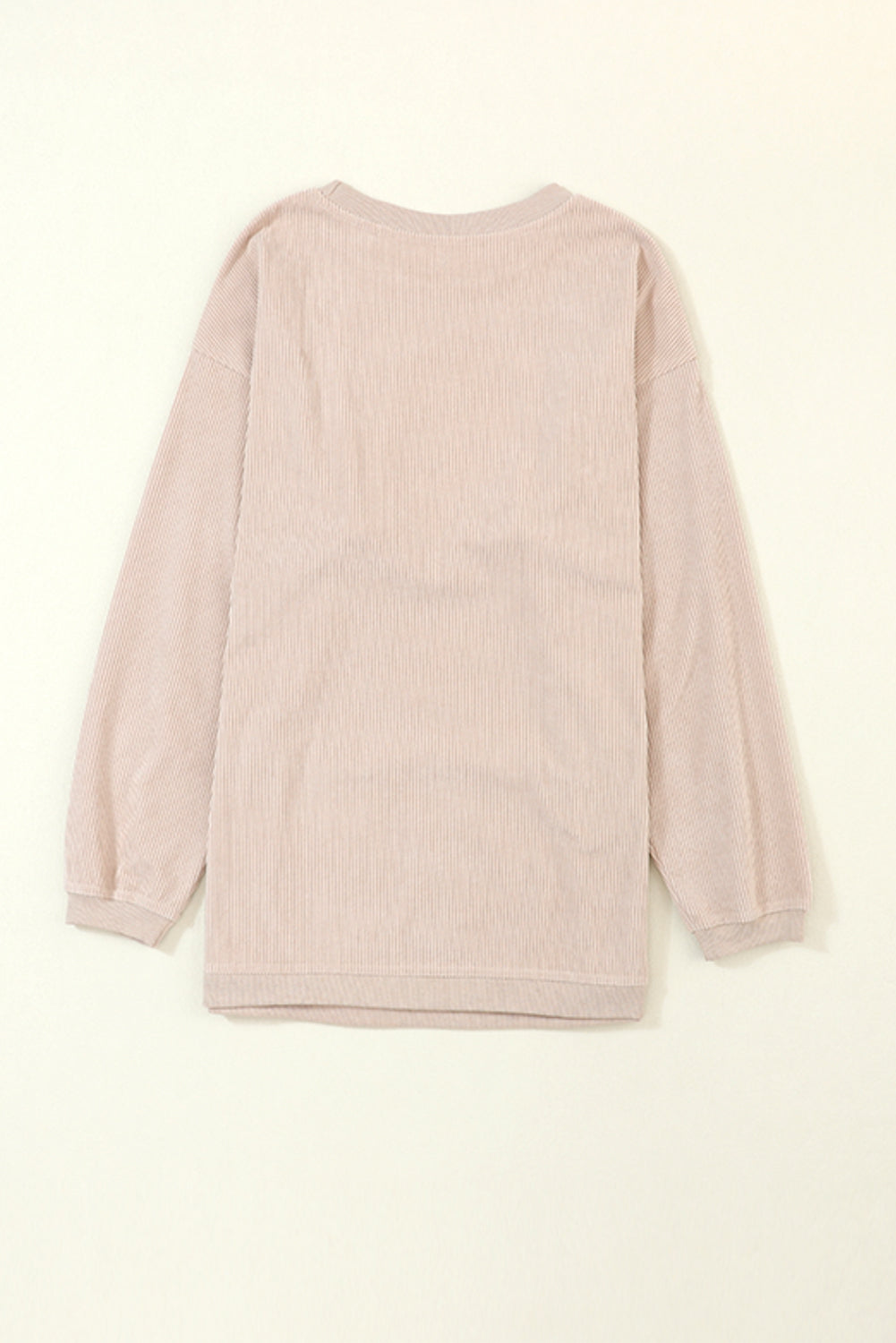 Chestnut Ribbed Corduroy Oversized Sweatshirt