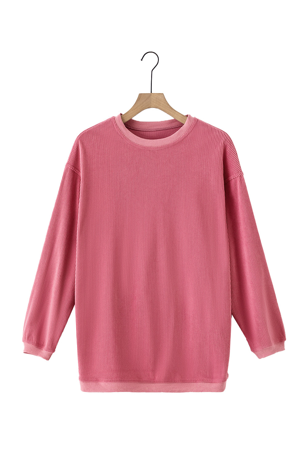 Chestnut Ribbed Corduroy Oversized Sweatshirt