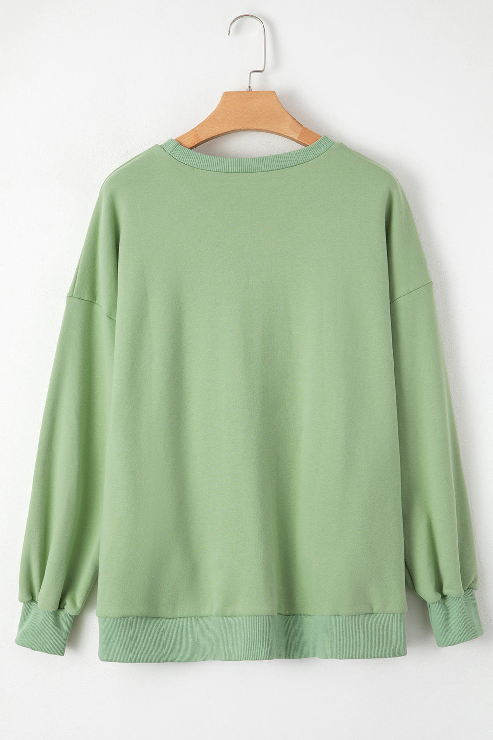 Valerian Solid Fleece Lined Drop Shoulder High Low Sweatshirt