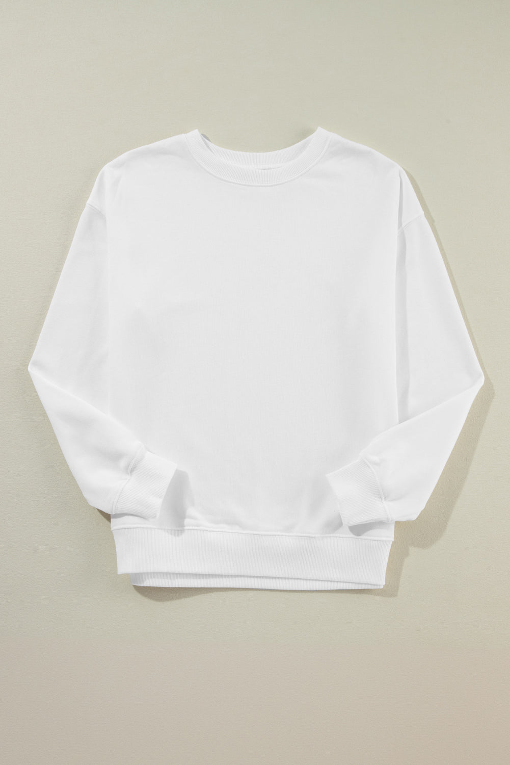 Dark Green Solid Classic Crewneck Pullover Sweatshirt