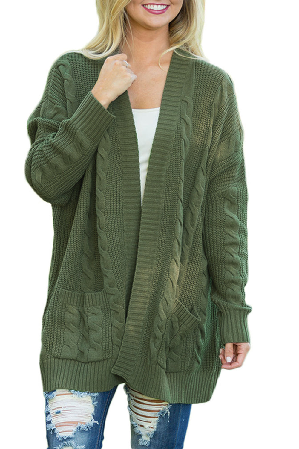 Mustard Knit Texture Long Cardigan
