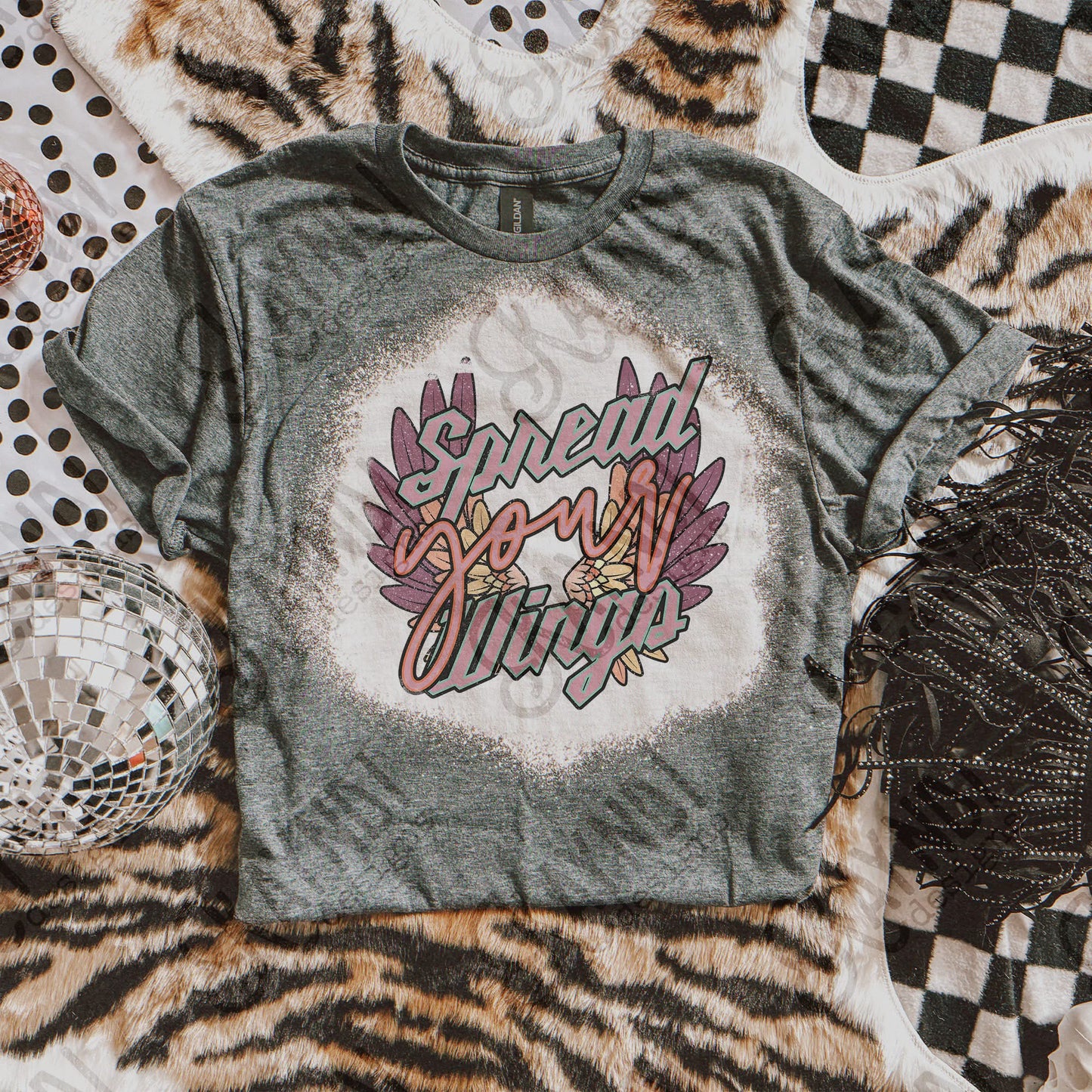 Spread Your Wings Christian Bleached Tshirt