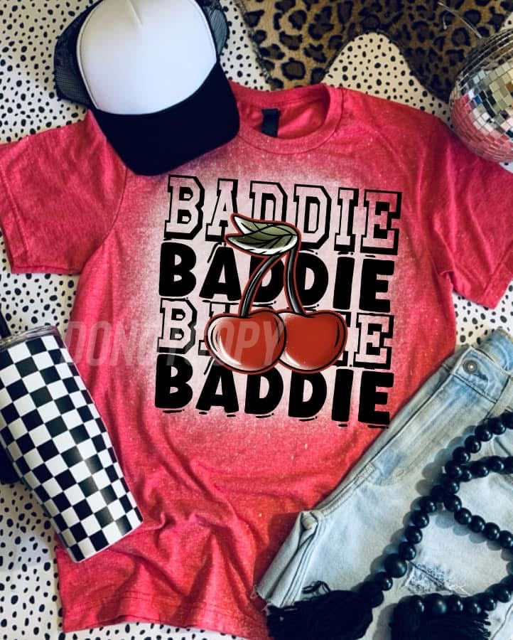 Baddie Cherry Bleached Tshirt