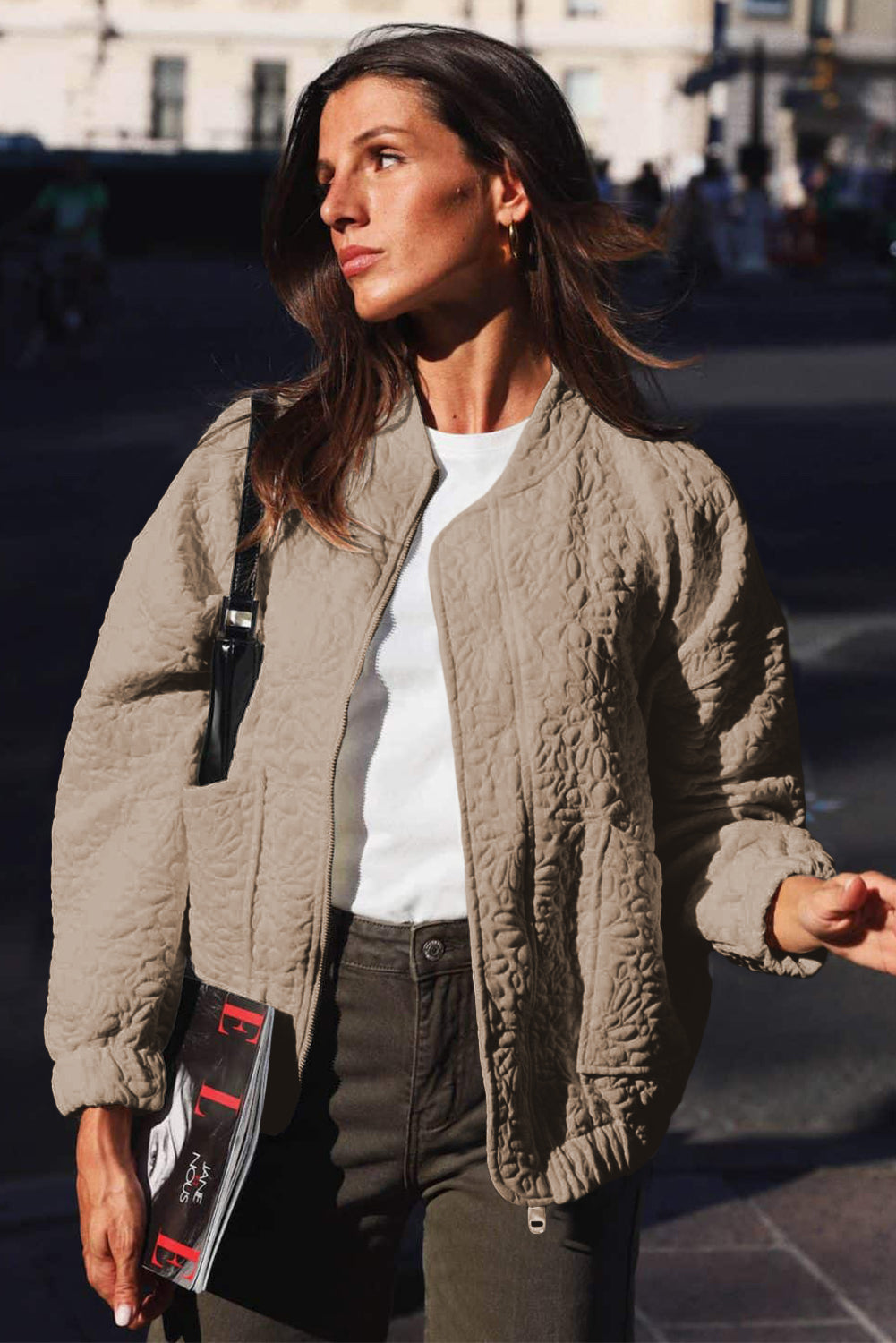 Jungle Green Floral Quilted Jacket