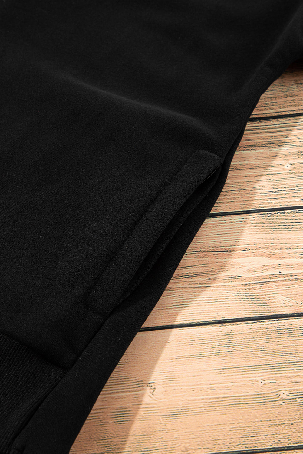 Valerian Solid Fleece Lined Drop Shoulder High Low Sweatshirt
