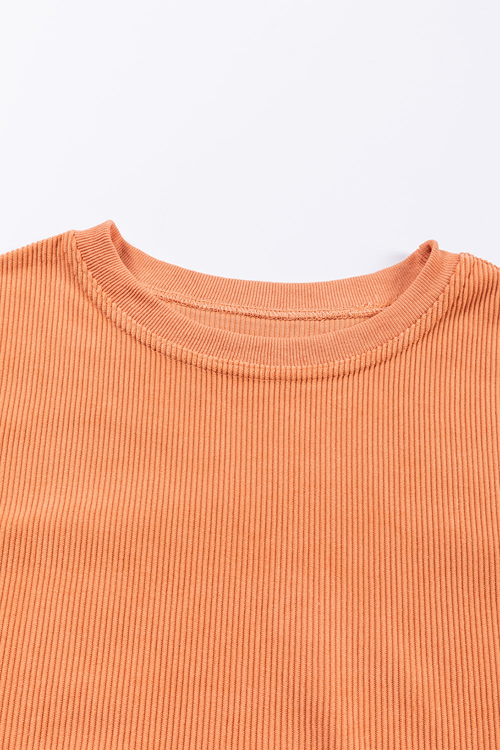 Chestnut Ribbed Corduroy Oversized Sweatshirt