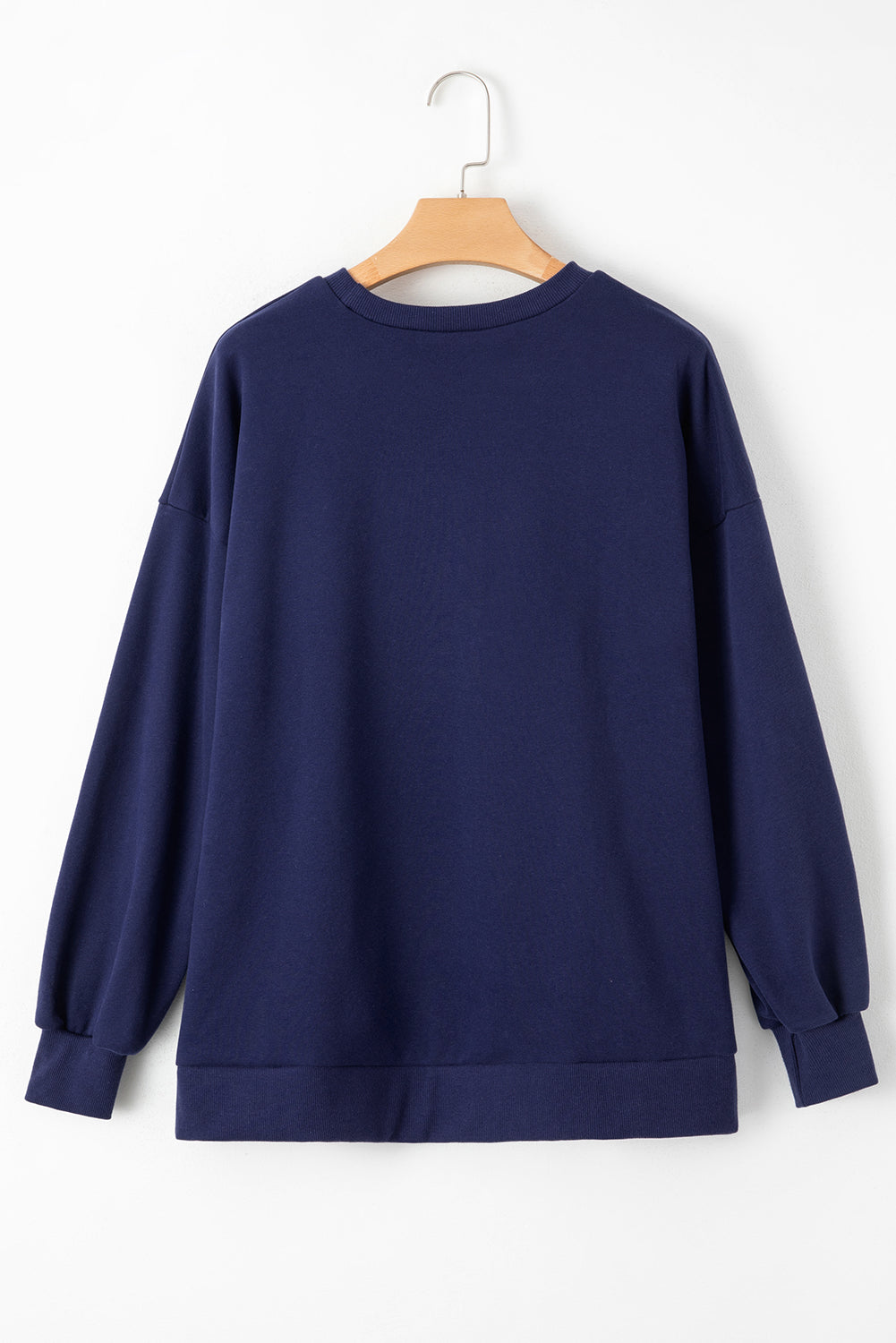 Valerian Solid Fleece Lined Drop Shoulder High Low Sweatshirt
