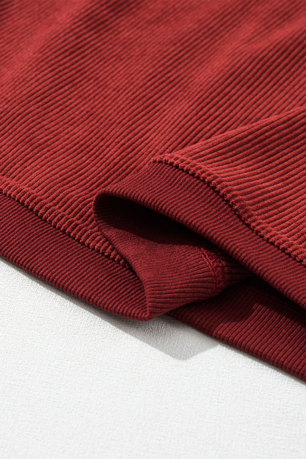 Chestnut Ribbed Corduroy Oversized Sweatshirt