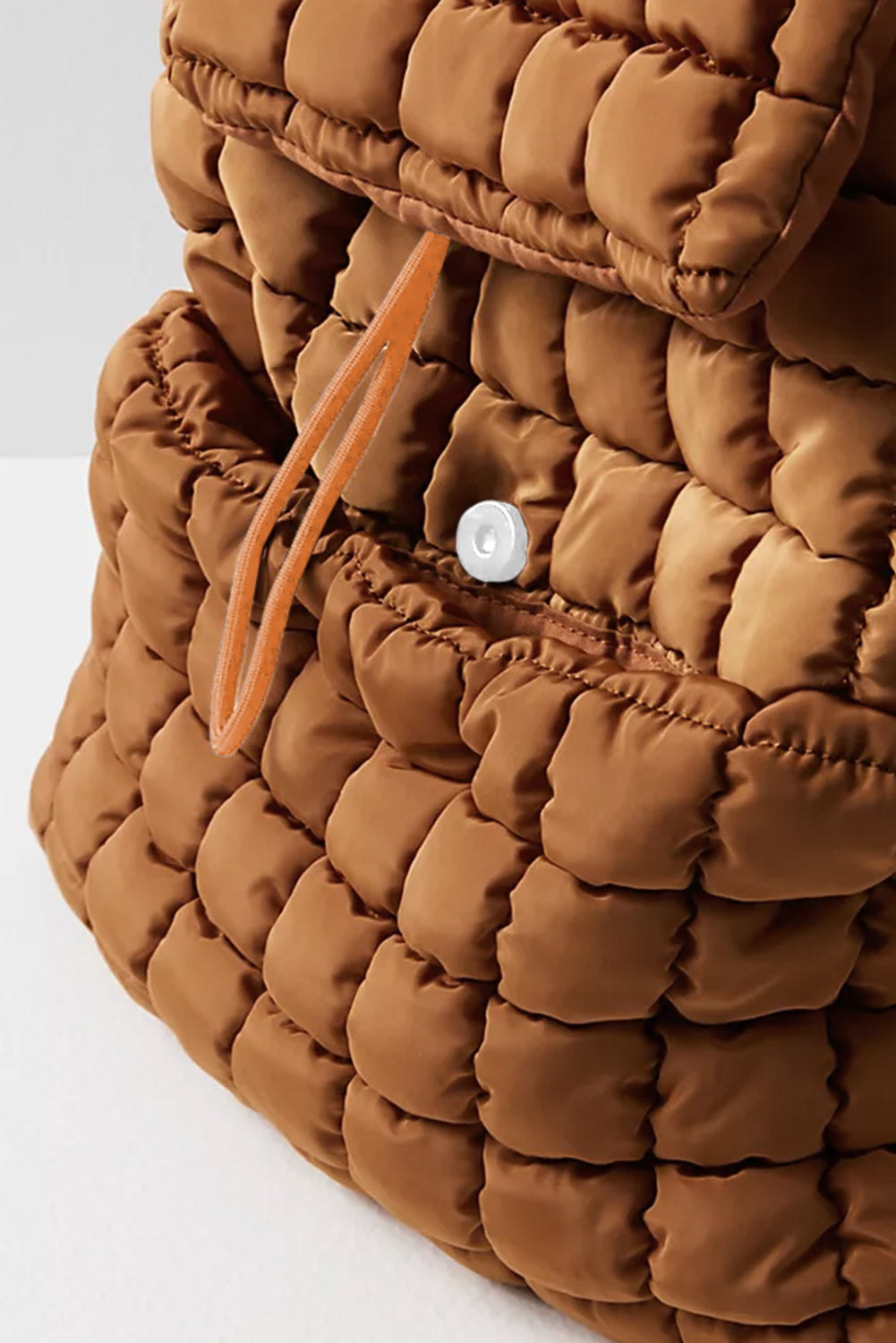 Dusk Blue Solid Flapped Quilted Puffer Backpack