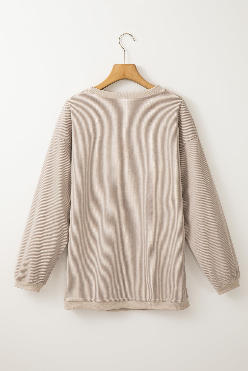 Chestnut Ribbed Corduroy Oversized Sweatshirt
