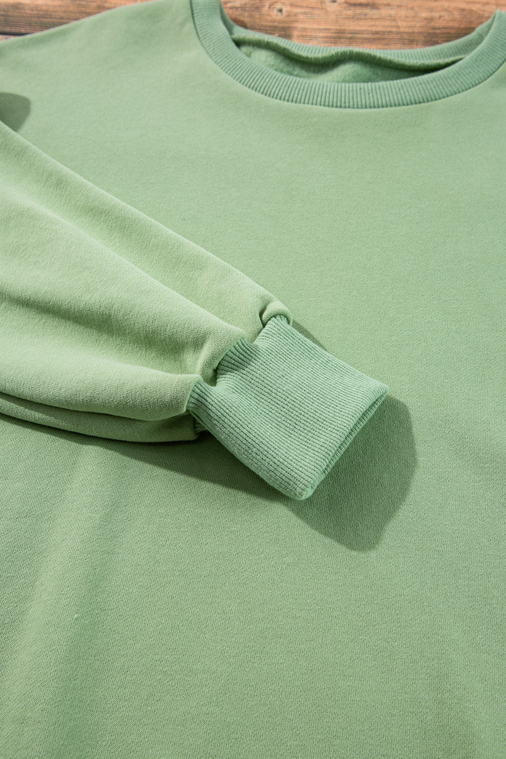 Valerian Solid Fleece Lined Drop Shoulder High Low Sweatshirt