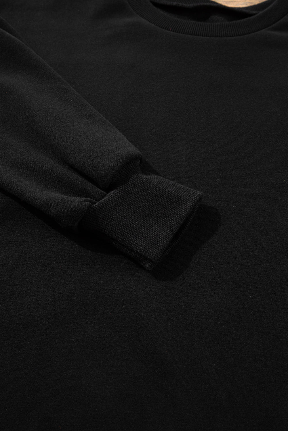 Valerian Solid Fleece Lined Drop Shoulder High Low Sweatshirt