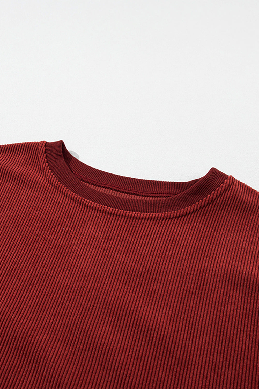 Chestnut Ribbed Corduroy Oversized Sweatshirt
