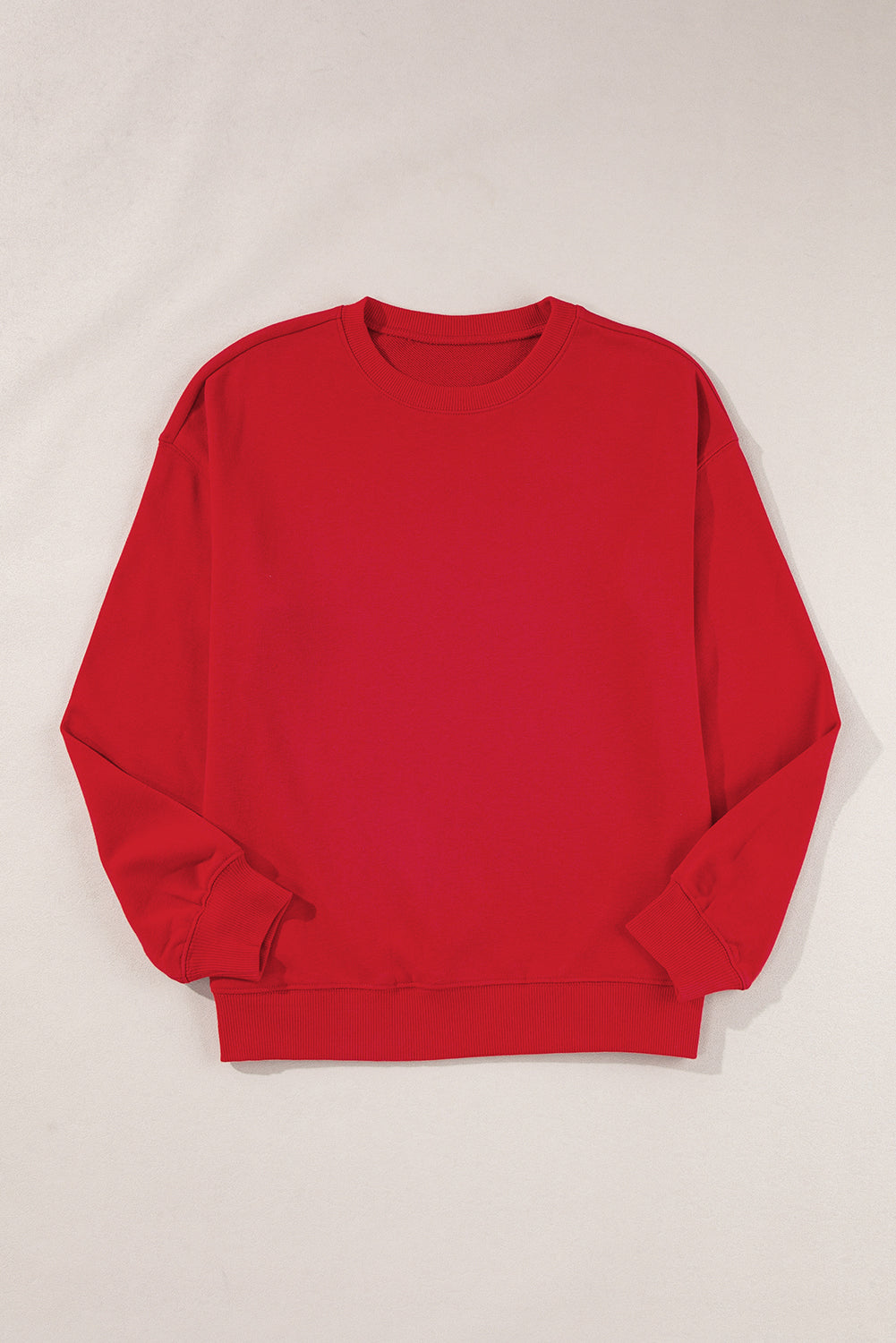 Dark Green Solid Classic Crewneck Pullover Sweatshirt