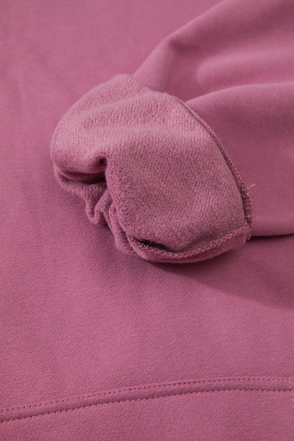 Bonbon Fleece Lined Kangaroo Pocket Drawstring Chunky Hoodie