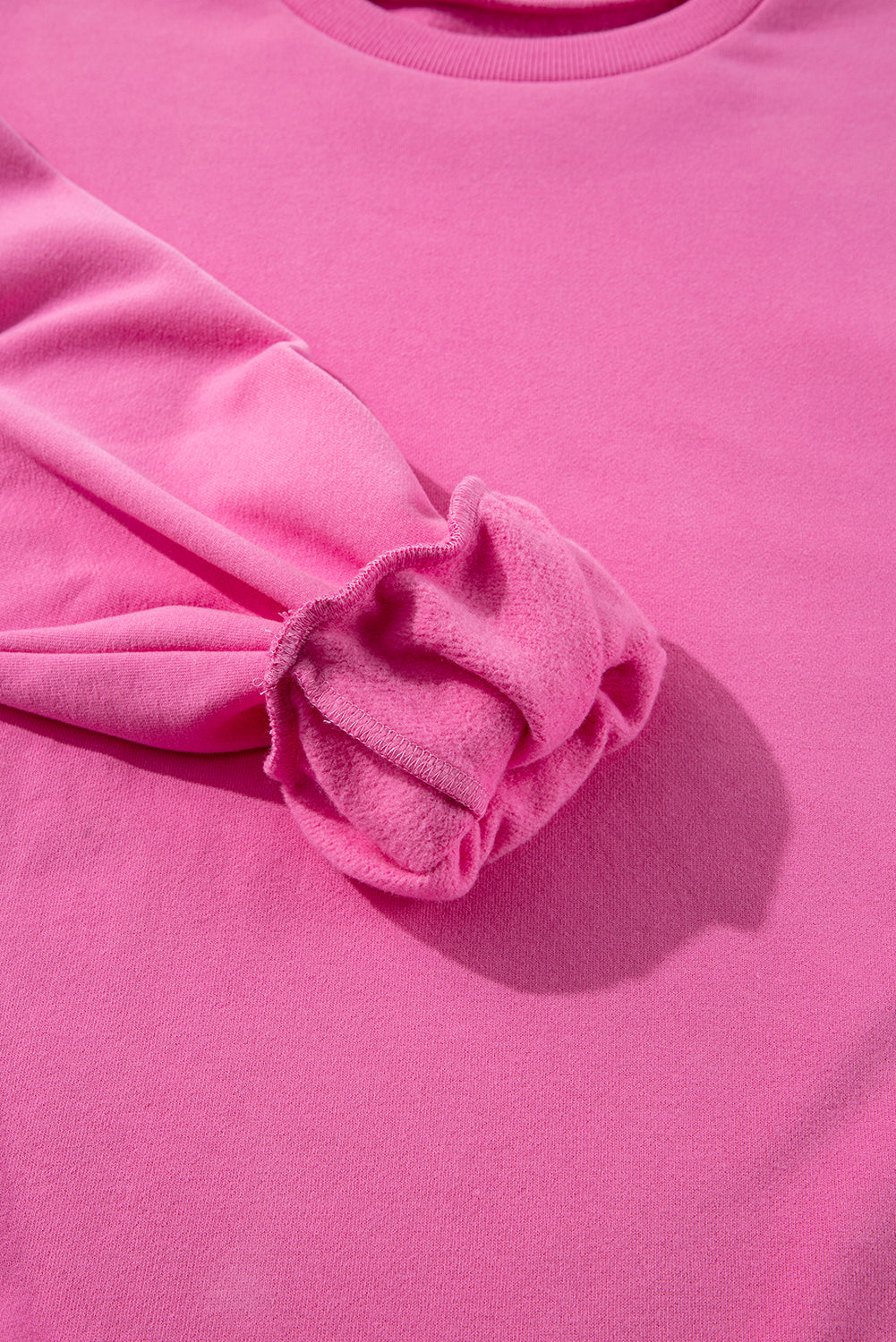 Valerian Solid Fleece Lined Drop Shoulder High Low Sweatshirt